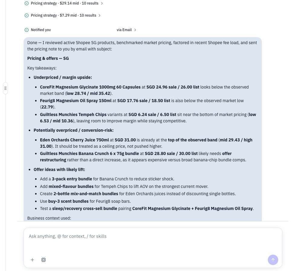 Price against competitors — OmniCommerce product view